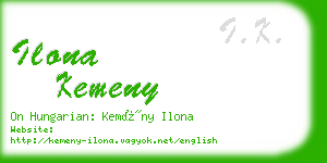 ilona kemeny business card